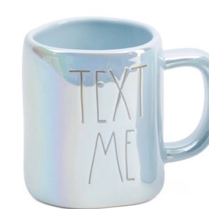 Rae Dunn Text Me Blue Luster Iridescent Mug